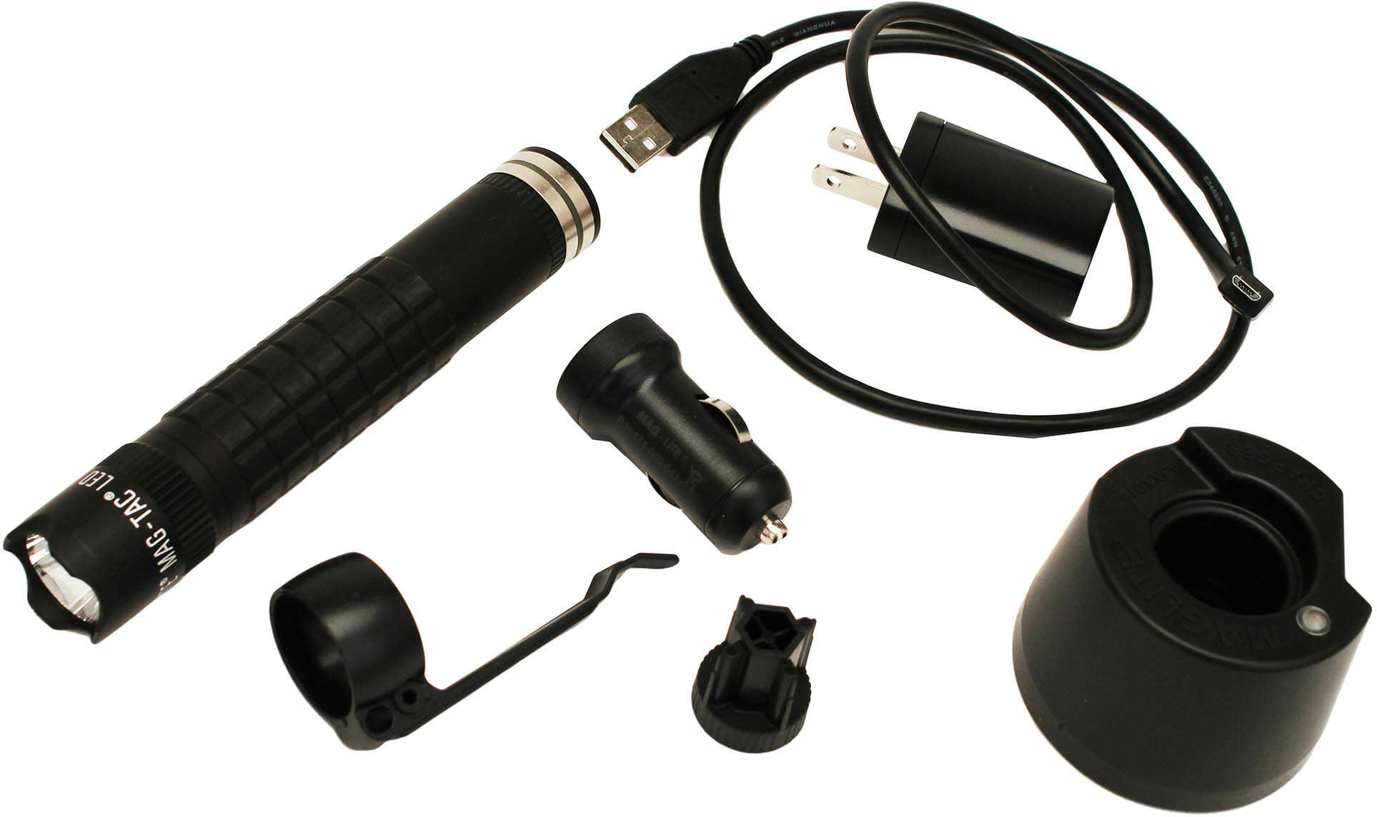 Maglite Mag-Tac Rechargeable w/Crown Bezel, Black Md: TRM1RA4