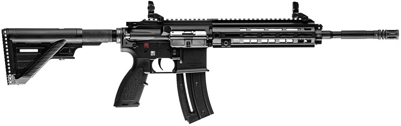 Heckler & Koch HK416 Semi Automatic Rifle 22 Long 16.1" Barrel 20 Round Magazine Polymer Flip Up Sights Matte Black Finish