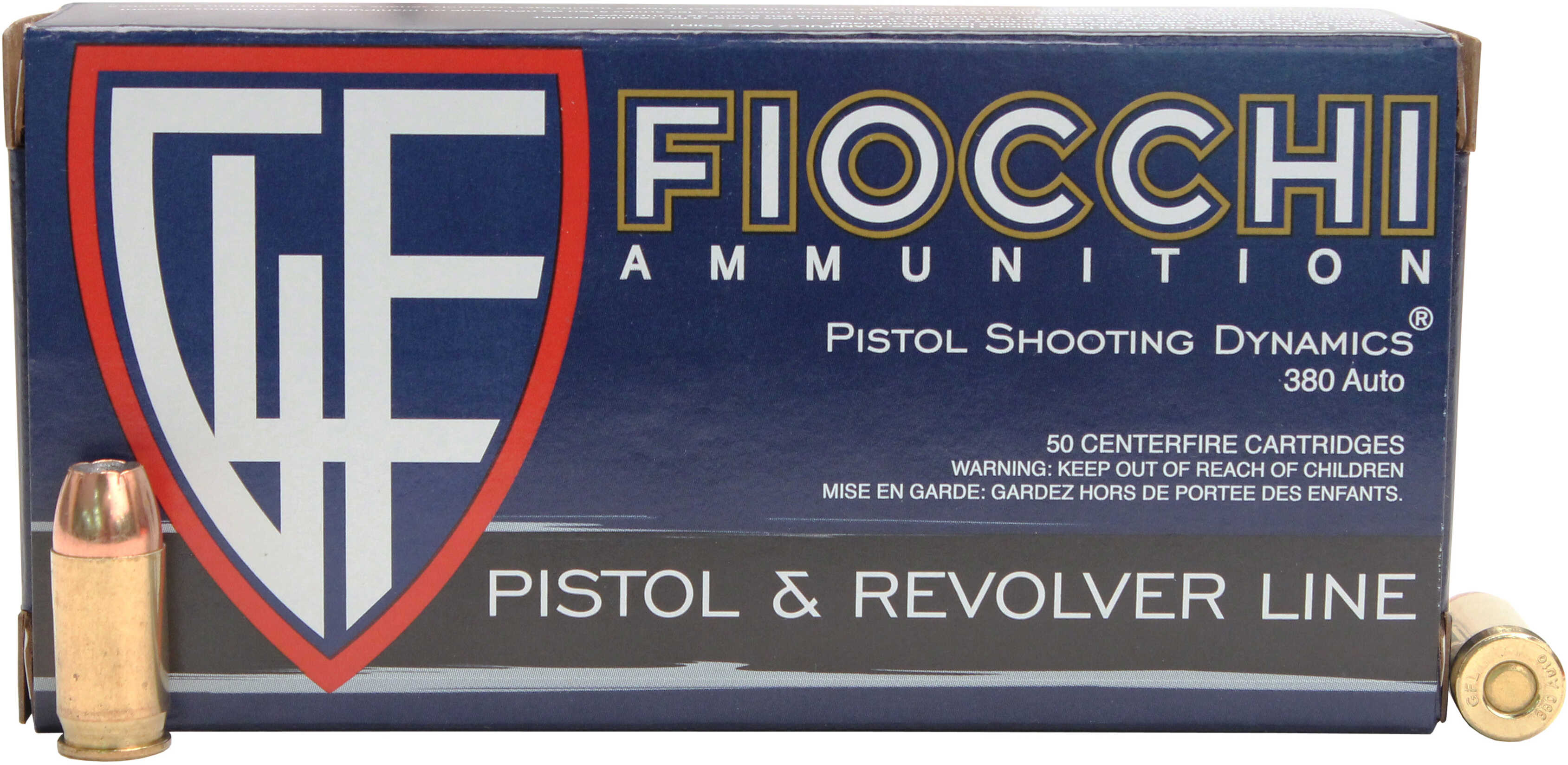 380 ACP 25 Rounds Ammunition Fiocchi Ammo 90 Grain Jacketed Hollow Point