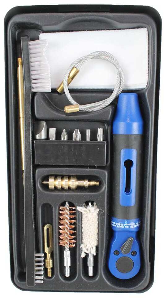 DAC Gunmaster .45 Pistol Cleaning Kit 15 Pieces 45 Cal Includes Ratchet Handle and Bit Set Slim Line Metal Case 38253