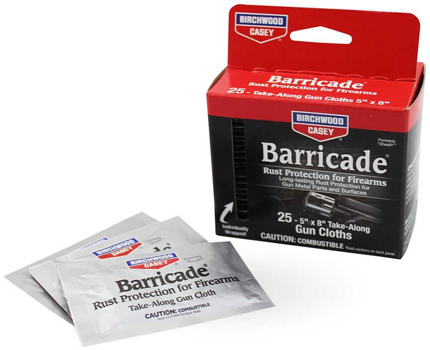 Birchwood Casey B/C Barricade Rust Protection 25 INDIVIDUALLY Packed Wipes