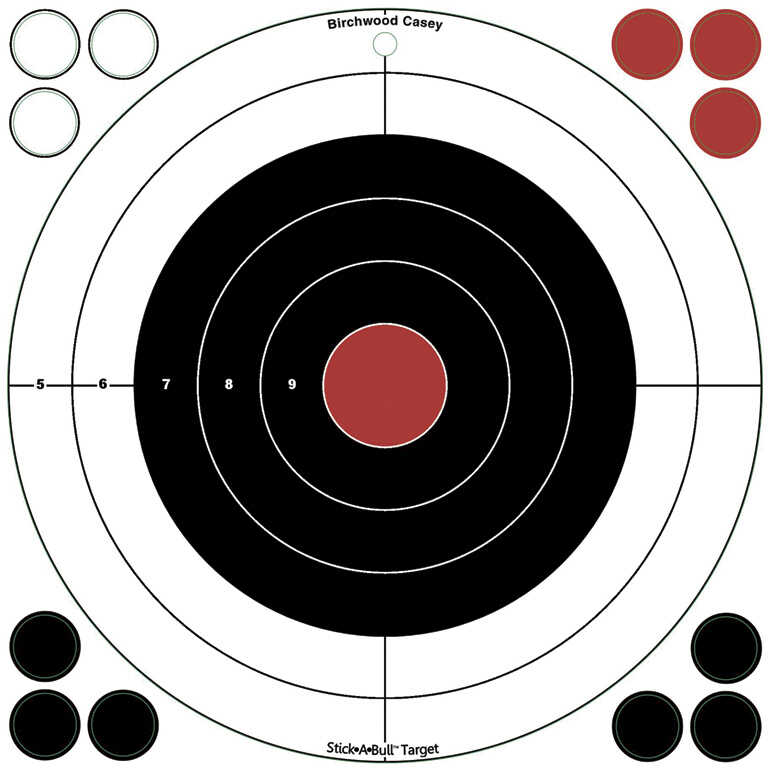 Birchwood Casey B/C Target Stick-A-Bull 12" BULLS-Eye 5 Targets-img-1