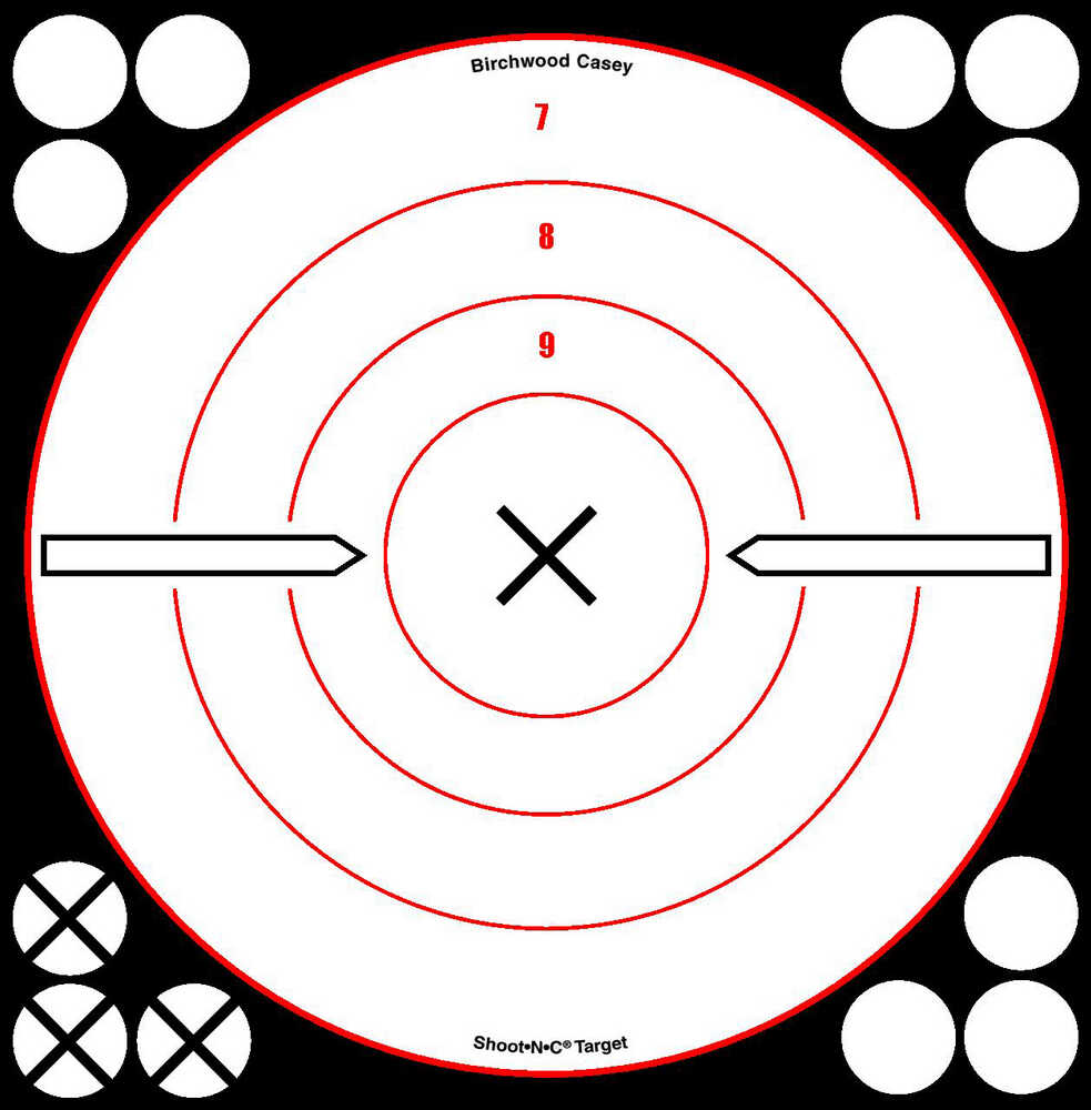 Birchwood Casey Shoot-N-C White/Blk 8" BULLS-Eye X 6Pk 34802