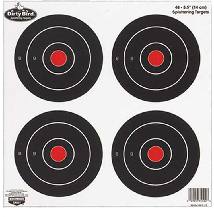 Birchwood Casey Dirty Bird Paper Targets 5.5", Round, (12 Pack) 35504