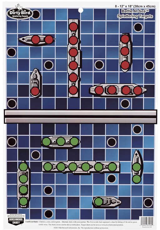 Birchwood Casey B/C Target PREGAME 12"X18" Battle AT Sea 8 Targets