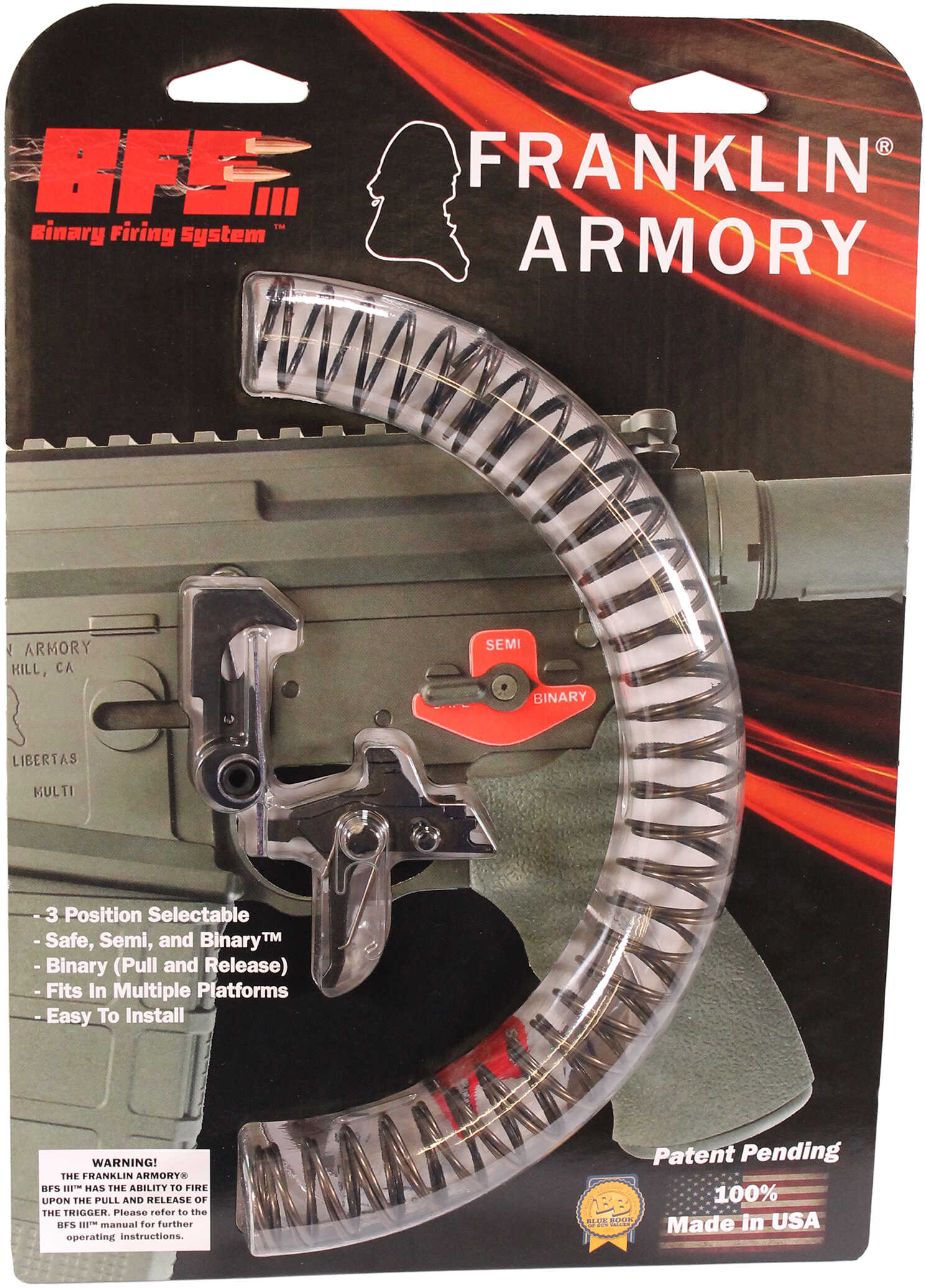 Franklin Armory BFSIII AR-S1-AR Binary Trigger System forAR Platforms Straight