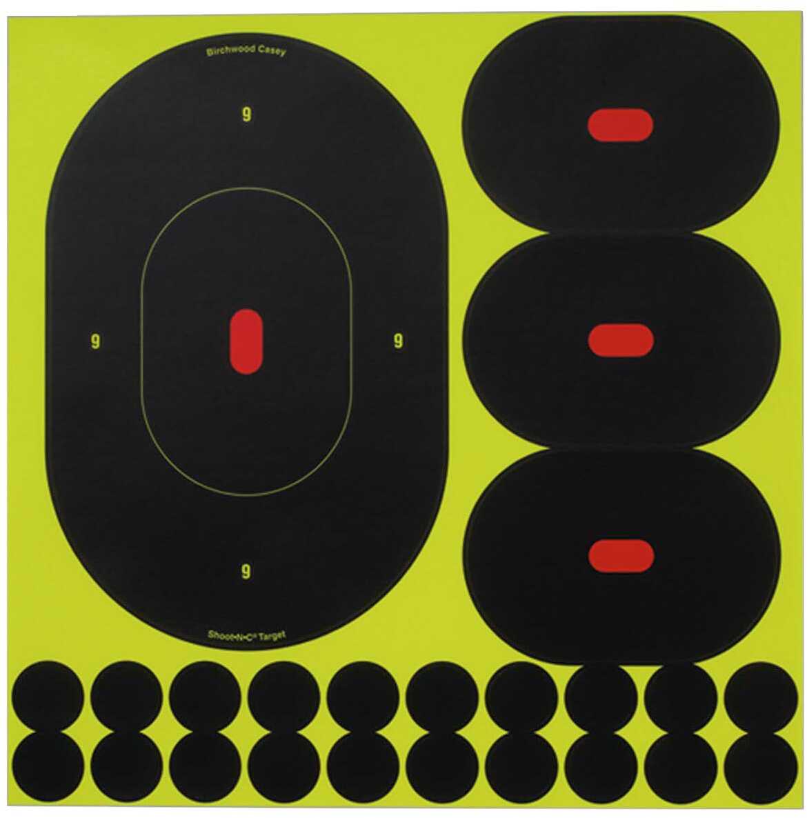 Birchwood Casey Shoot-N-C Target Oval Silhouette 5-9" 15-4.75"Targets & 100 Pasters 34905-6