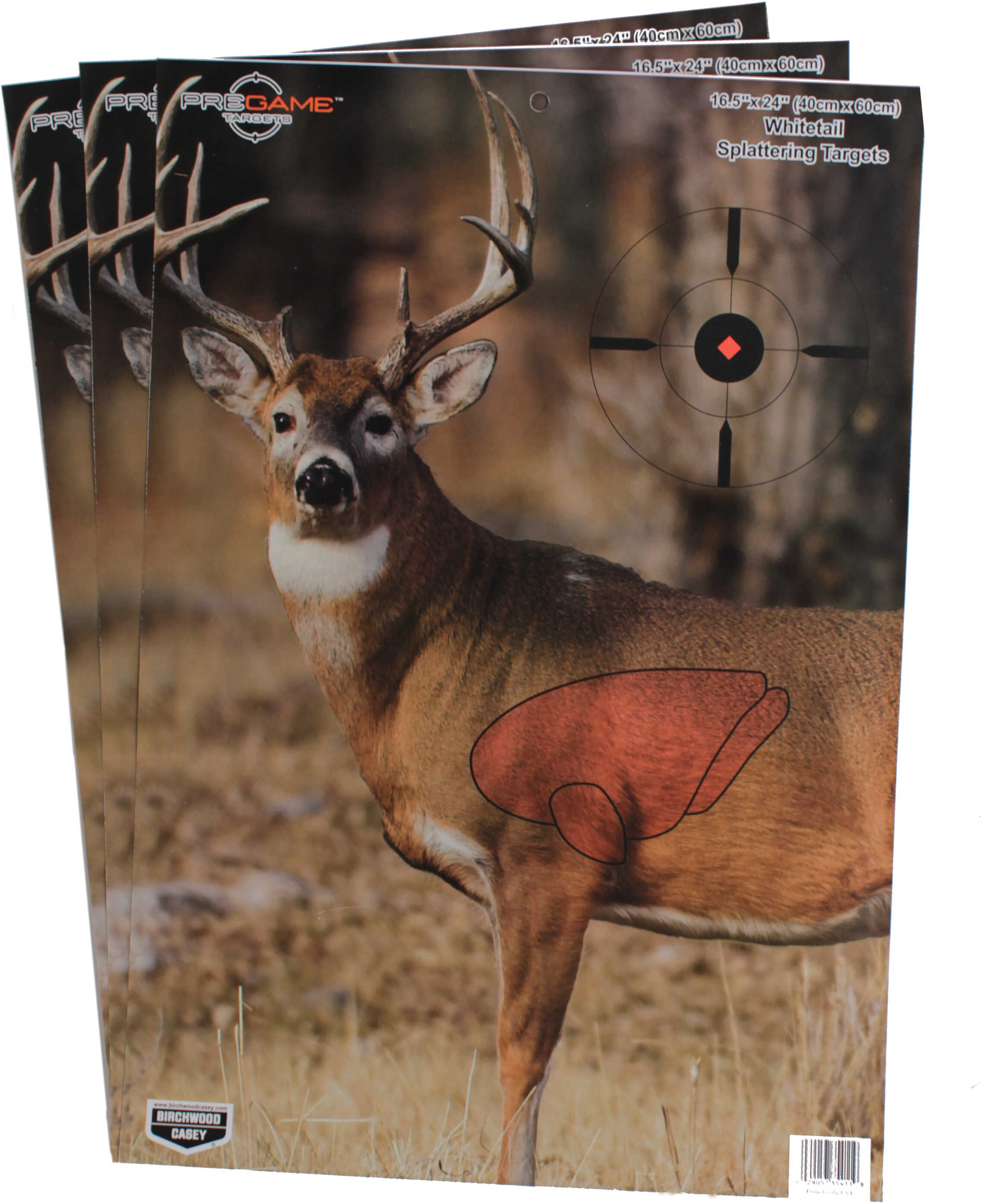 Birchwood Casey Pregame Target With Visible Vitals Deer 16.5x24 3 Targets 35401