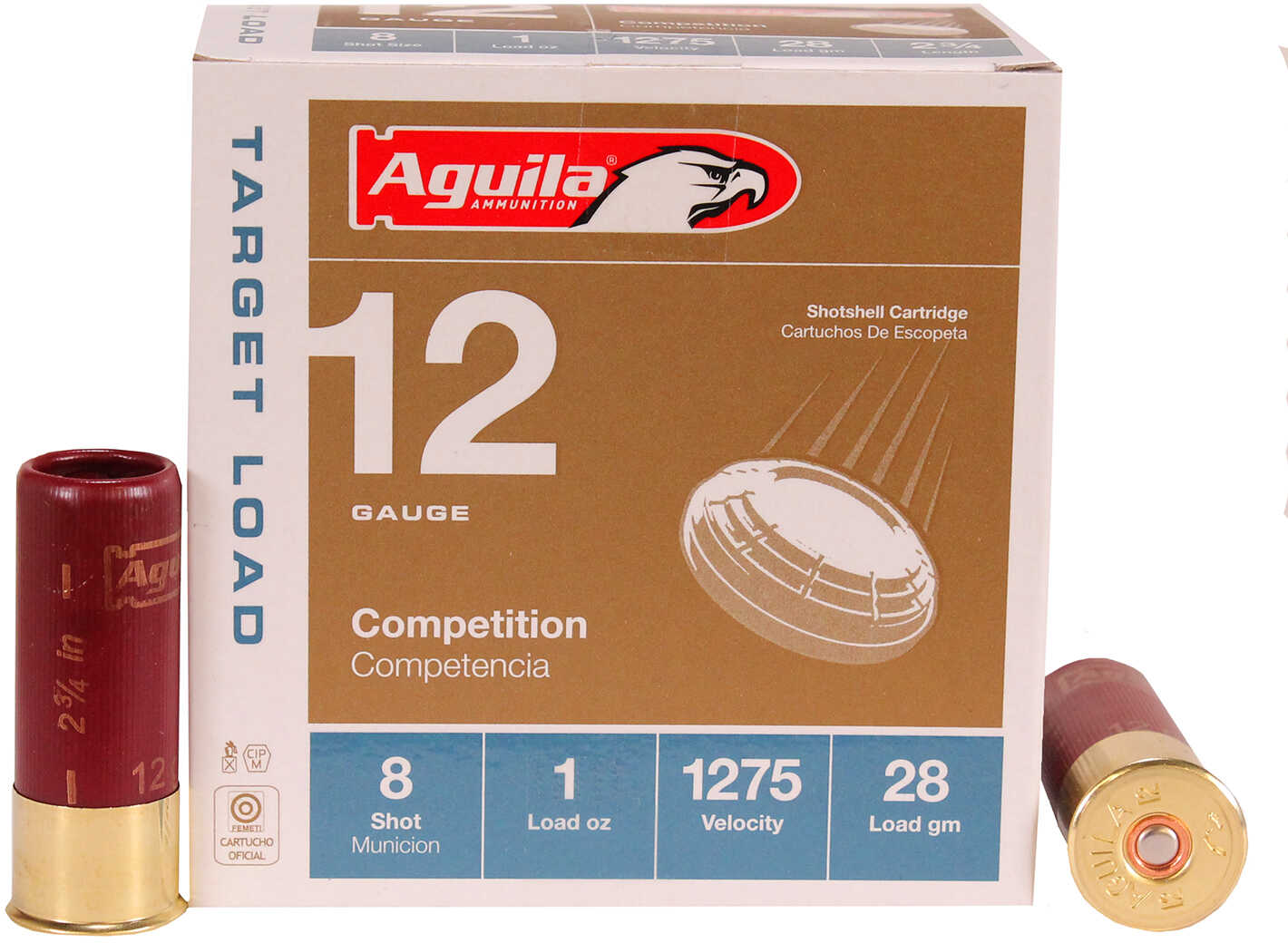 12 Gauge 25 Rounds Ammunition Aguila 2 3/4" 1 oz Target #8