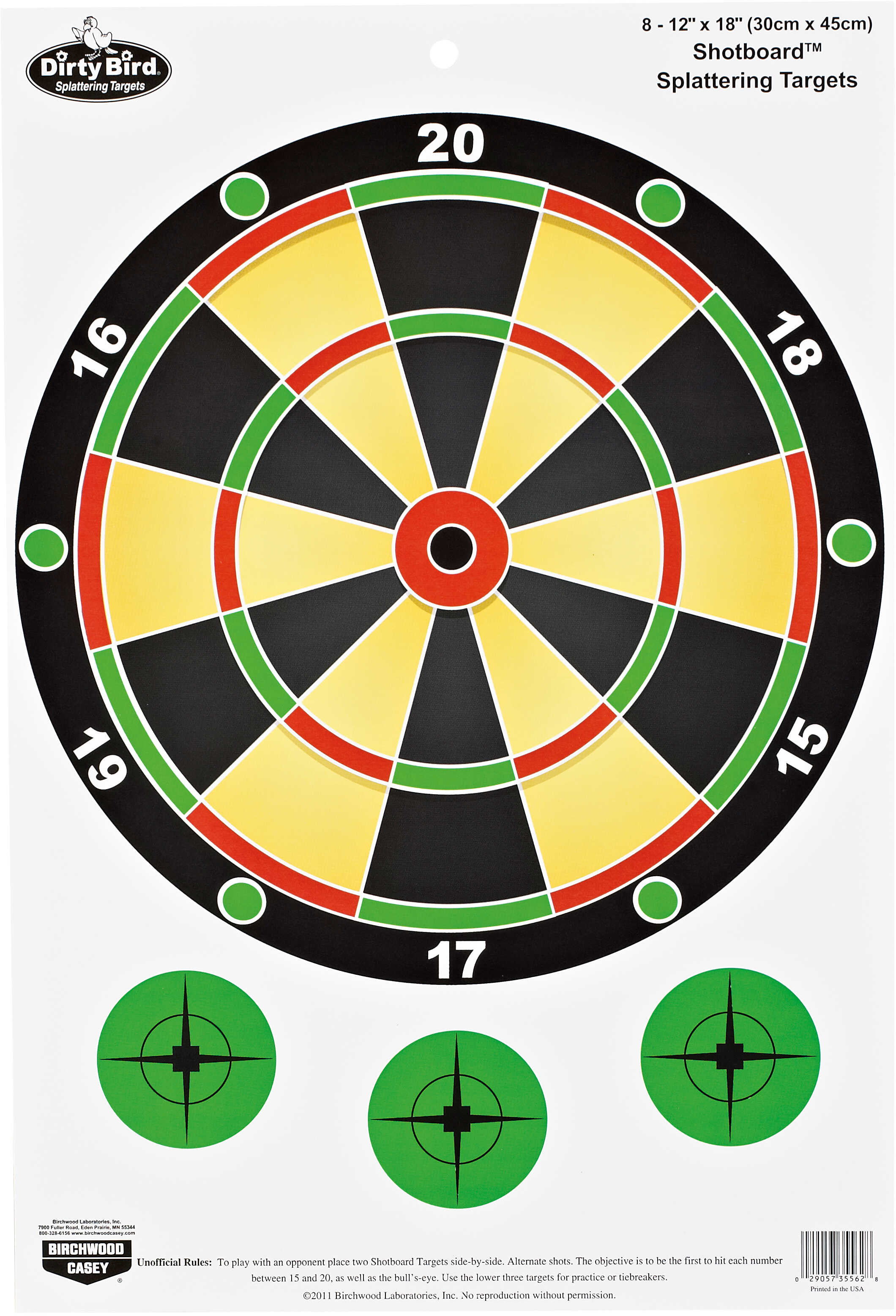 Birchwood Casey Pregame Targets Shotboard 12" x 18" -(Per 100) 35583