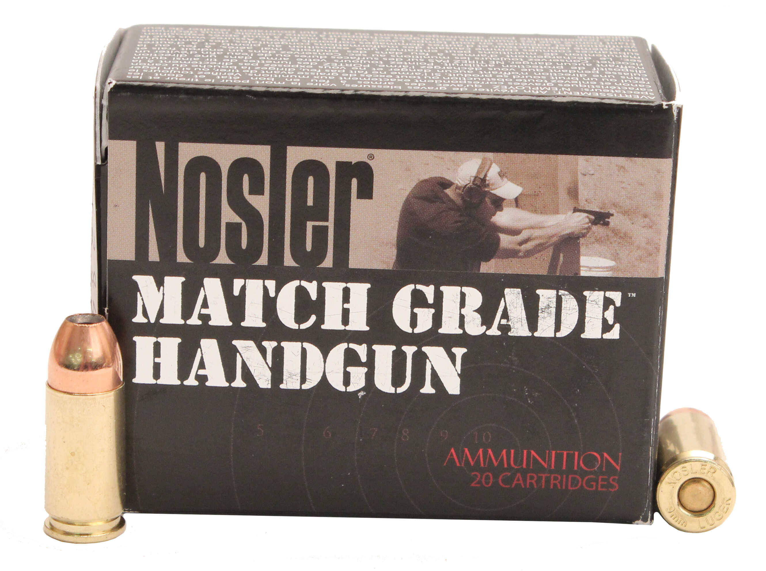 9mm Luger 20 Rounds Ammunition Nosler 115 Grain Hollow Point