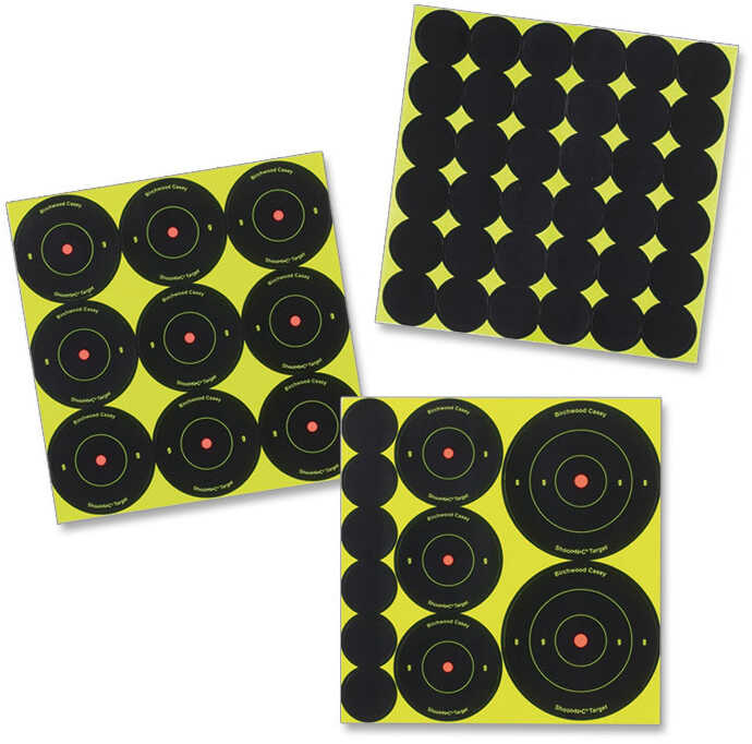 Birchwood Casey Shoot-N-C Target Round Bullseye Assortment Kit 72-1" 36-2" and 24-3" Targets 34608-12