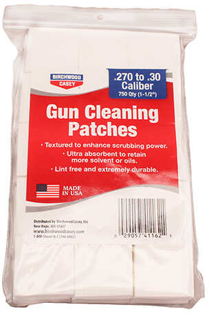 Birchwood Casey Gun Cleaning Patches 1 1/2" Square .26-.30 Caliber (Per 750) Md: 41162