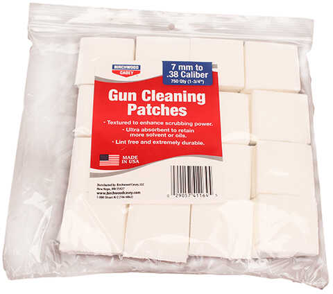 Birchwood Casey Gun Cleaning Patches 1 3/4" Square 7mm-38 Caliber (Per 750) Md: 41164