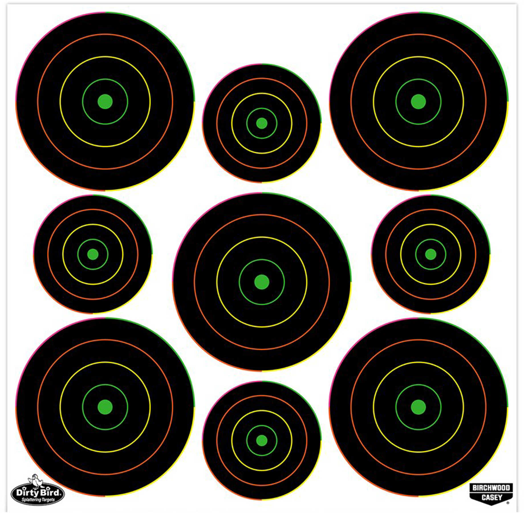 Birchwood Casey Dirty Bird Multi-Color Target 2" & 3", (Per 20) 35828