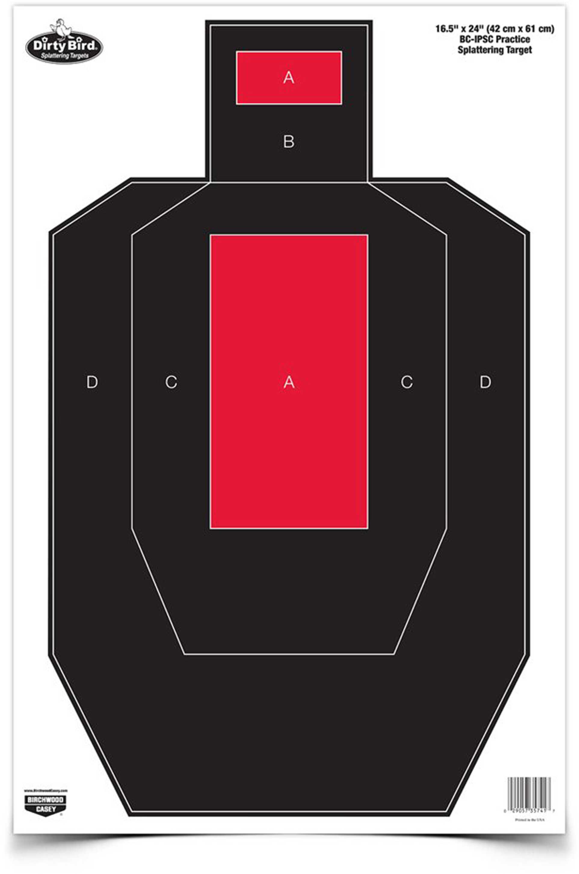 Birchwood Casey Dirty Bird BC-IPSC Practice 16.5" x 24" Target Per 3 Md: 35743