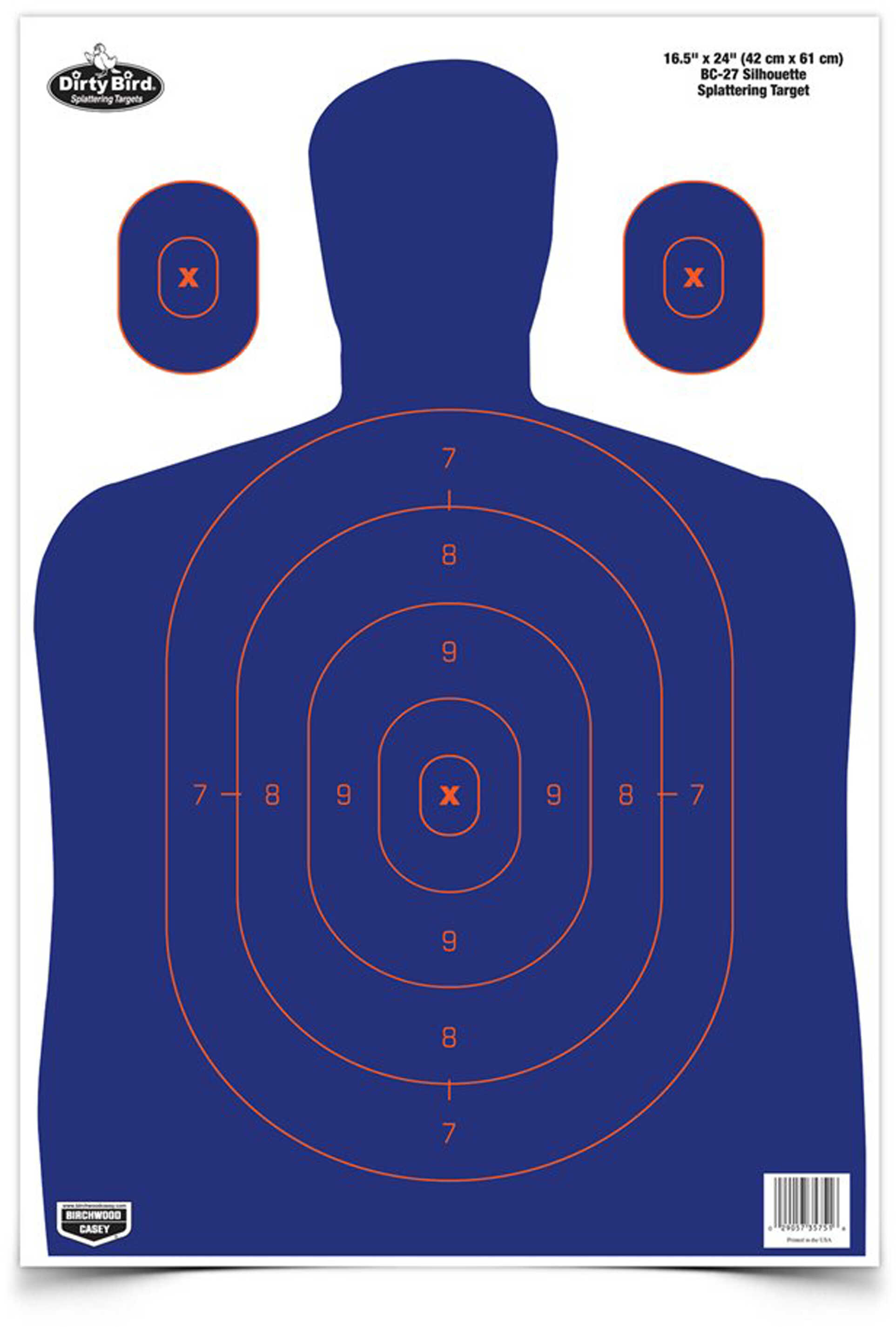 Birchwood Casey Dirty Bird 16.5" x 24" BC-27 Blue/Orange Silhouette Target 3 Targets 35753