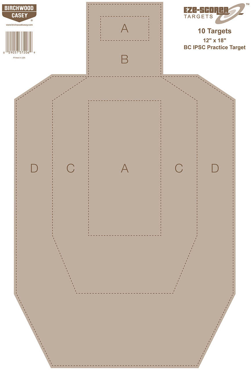 Birchwood Casey Eze-Score IPSC Practice 12" x 18" (Per 10) 37206