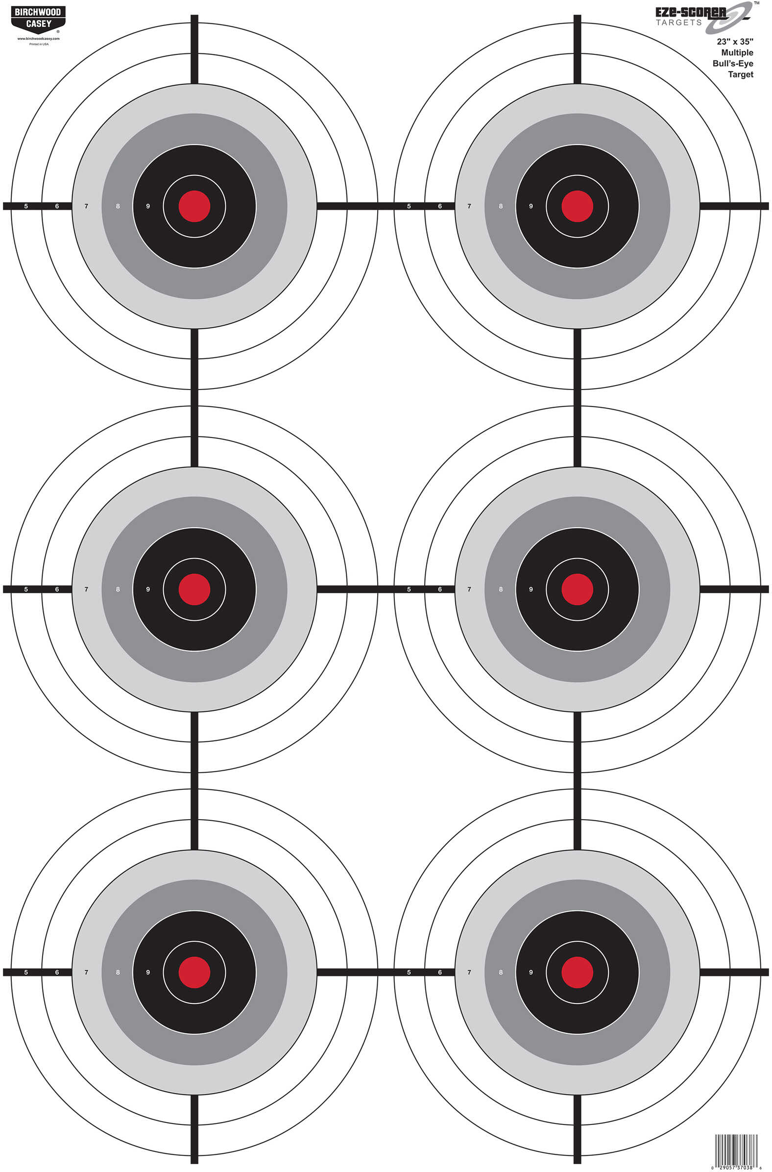 Birchwood Casey Eze-Scorer Multi-Bull's-Eye 23" x 35" Per 5 Md: 37037