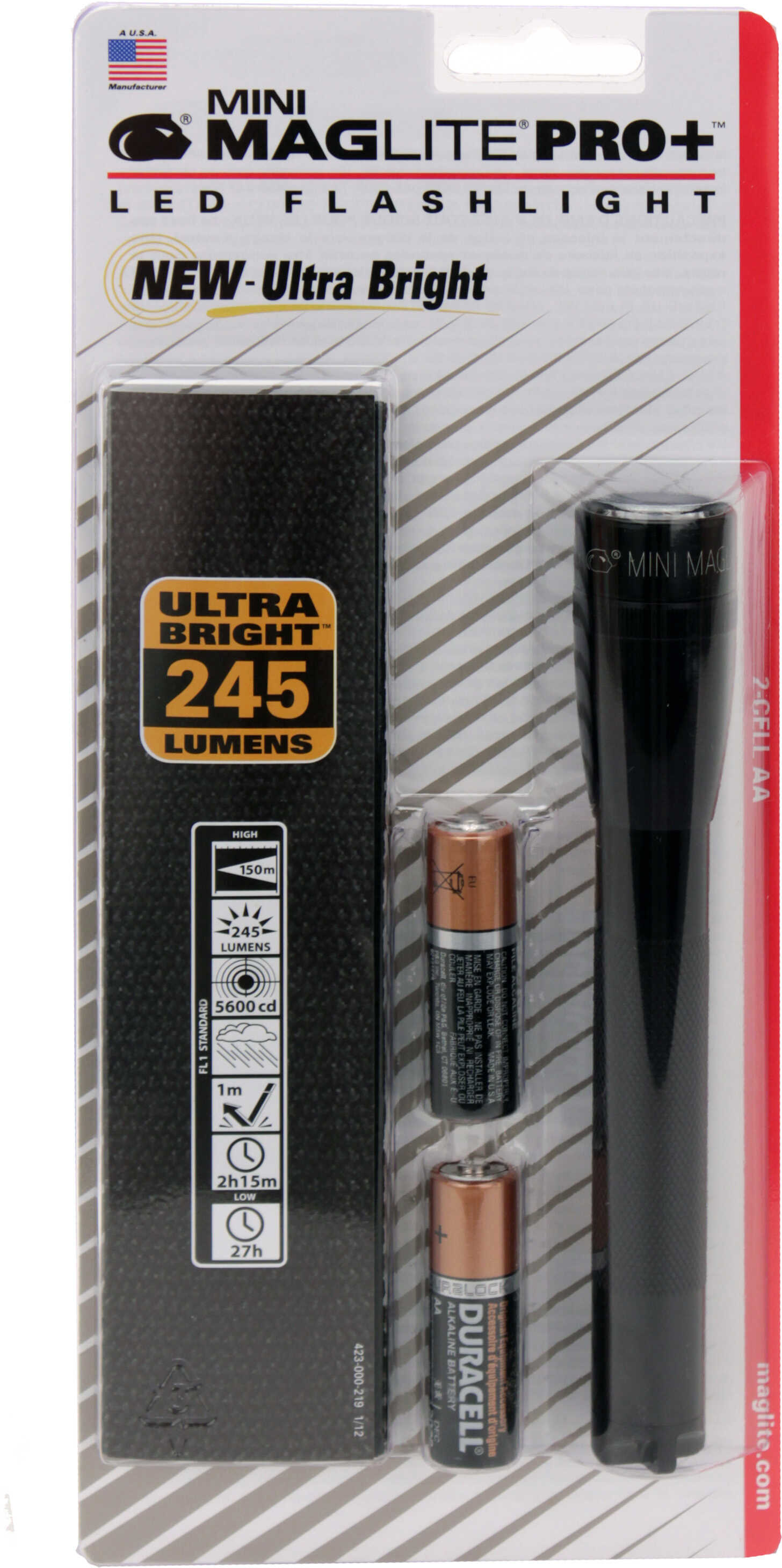 Maglite Mini Mag Pro+ Led Black Hang Pack FLSHLT