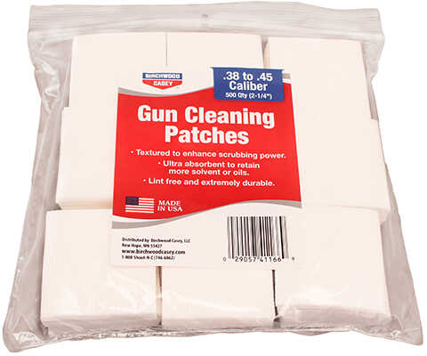 Birchwood Casey Gun Cleaning Patches 2 1/4" Square 9mm, .38-.45 Caliber (Per 500) Md: 41166