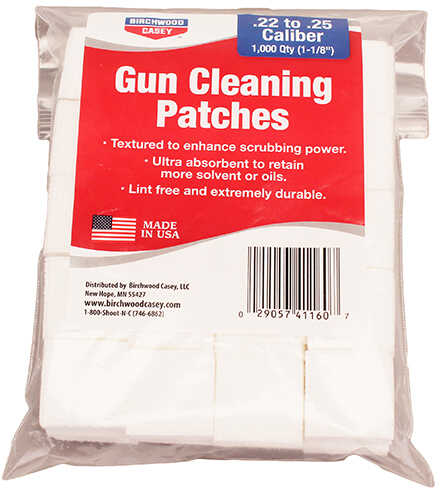 Birchwood Casey Cleaning Patches 1 1/8" .22-.25 Caliber 000 41160
