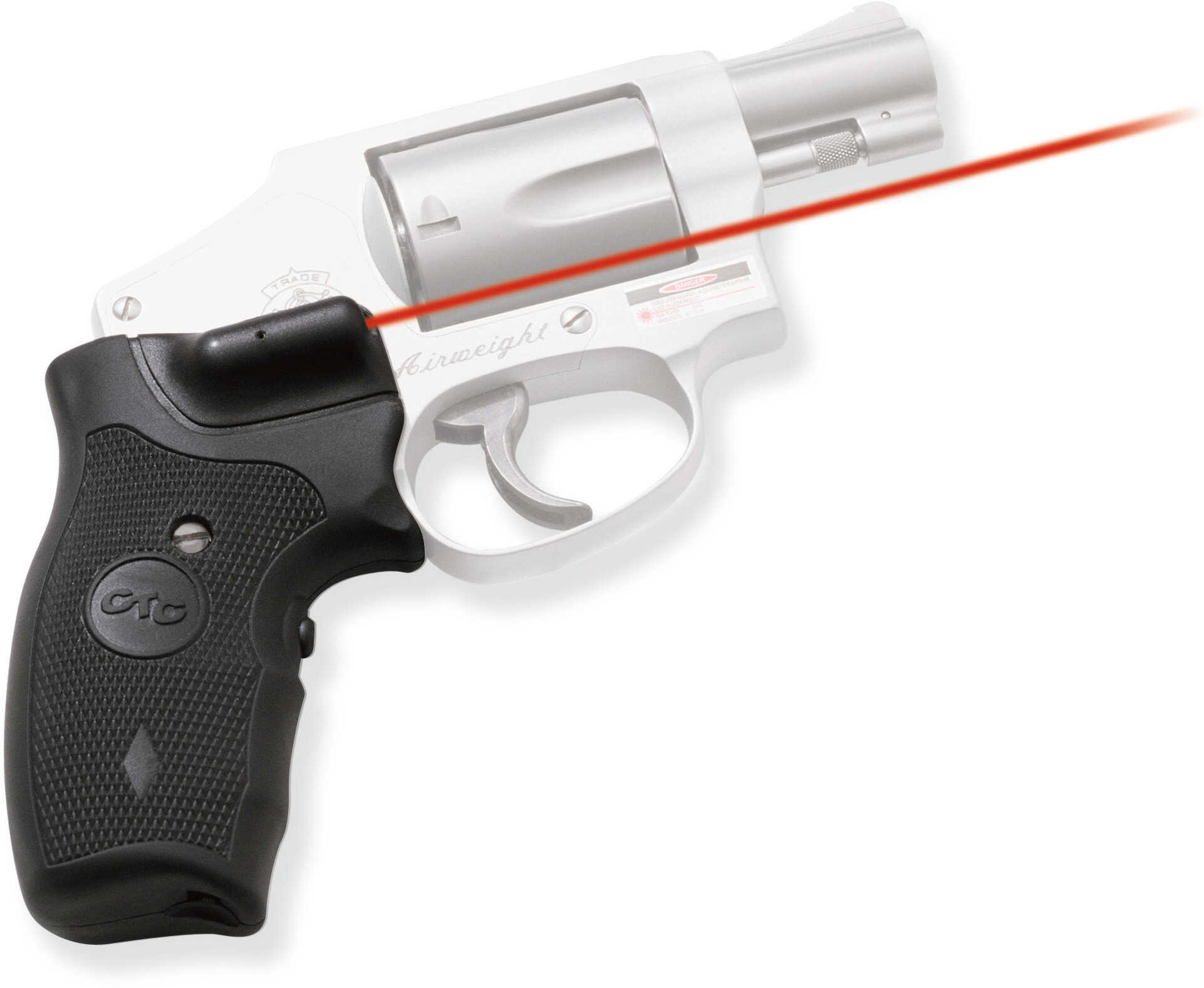 Crimson Trace CTC Laser LASERGRIP Red S&W J-Frame Rnd Butt Extended