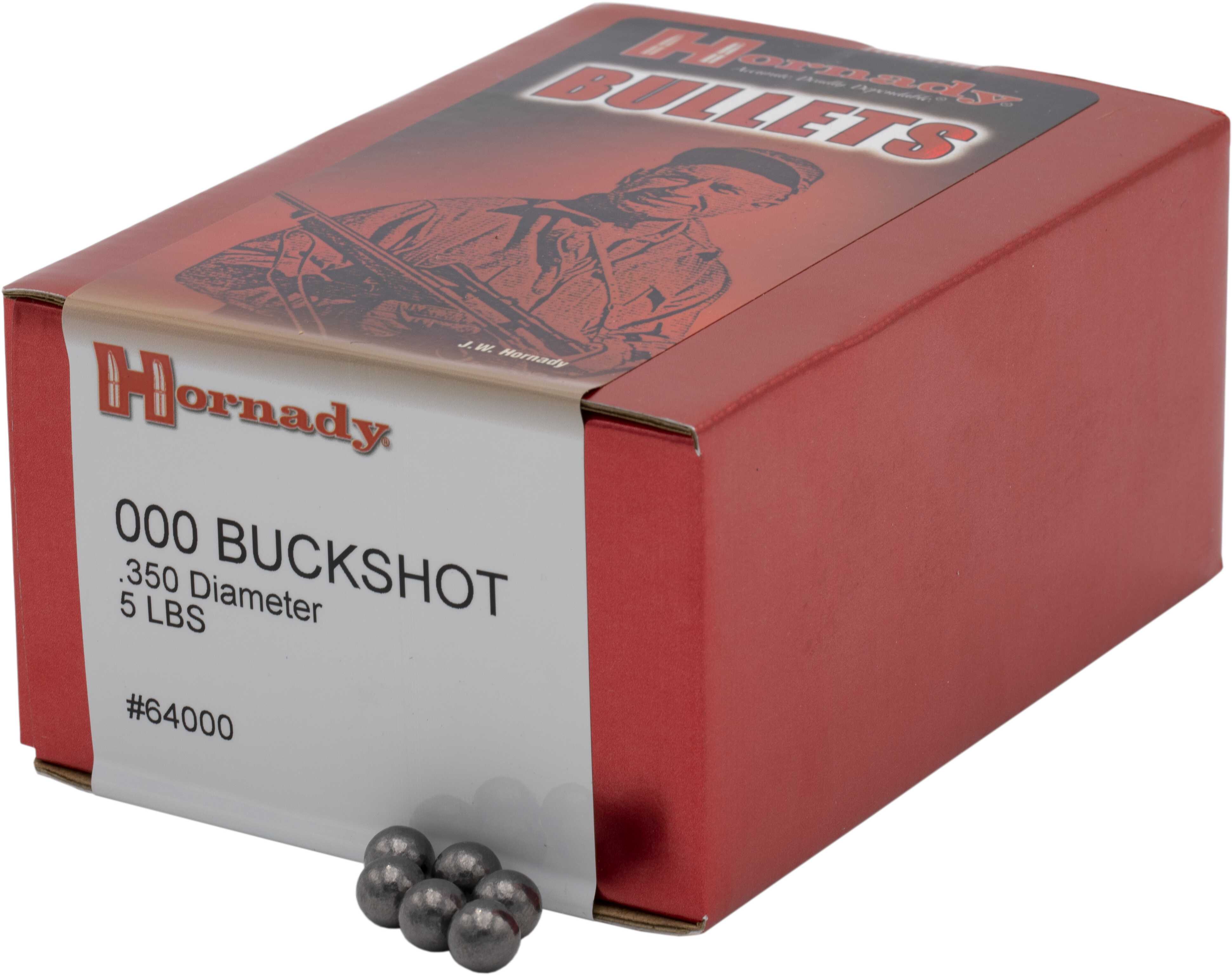 Hornady 000 Buckshot .350 Diameter Lead Shotgun Reloading Component, 5 Lbs. Box Md: HDY64000