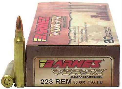 223 Remington 20 Rounds Ammunition <span style="font-weight:bolder; ">Barnes</span> 55 Grain <span style="font-weight:bolder; ">TSX</span>