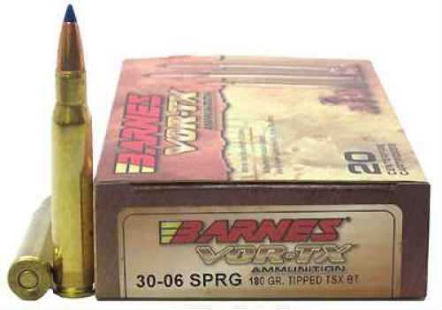 30-06 Springfield 20 Rounds Ammunition <span style="font-weight:bolder; ">Barnes</span> 180 Grain Tipped TSX