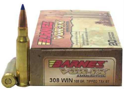 <span style="font-weight:bolder; ">Barnes</span> Ammo <span style="font-weight:bolder; ">VOR-Tx</span> .308 Win 168Gr TTSX BT 20-Pack