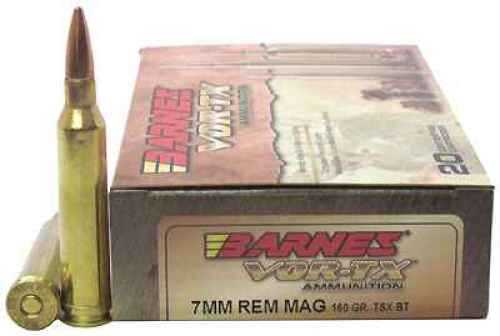 7mm Remington Magnum 20 Rounds Ammunition <span style="font-weight:bolder; ">Barnes</span> 160 Grain Hollow Point