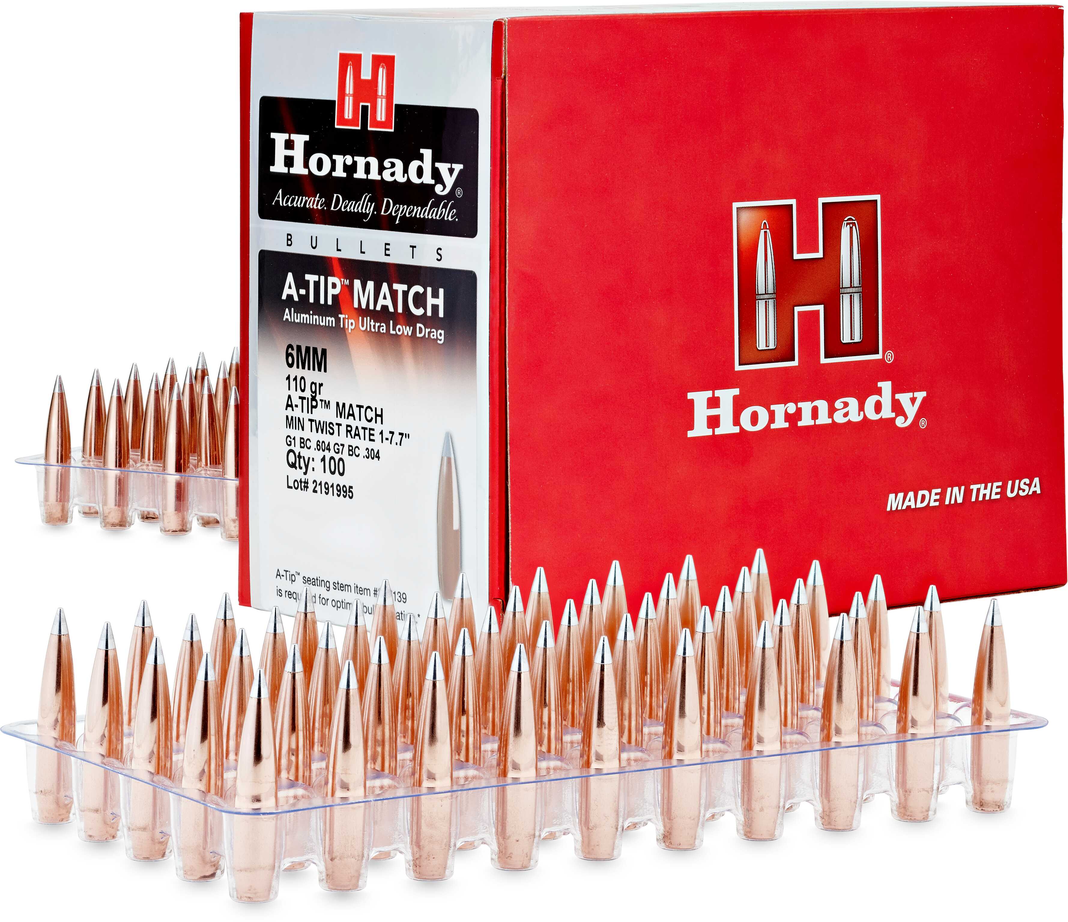 Hornady 338 Caliber .338 Diameter 300 Grain A-Tip Match 100 Count-img-1