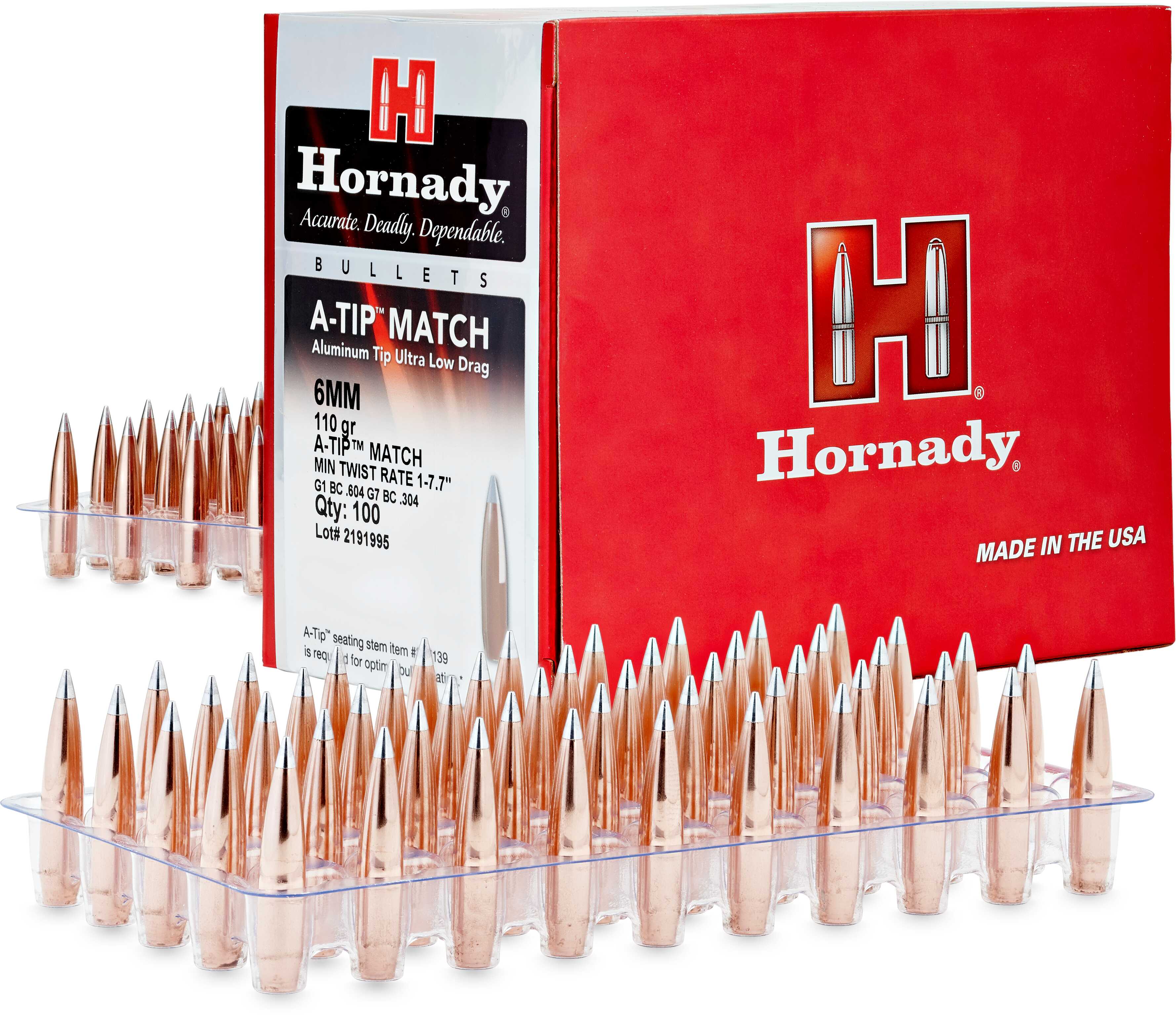 Hornady 7mm .284 Diameter 190 Grain A-Tip Match 100 Count-img-1