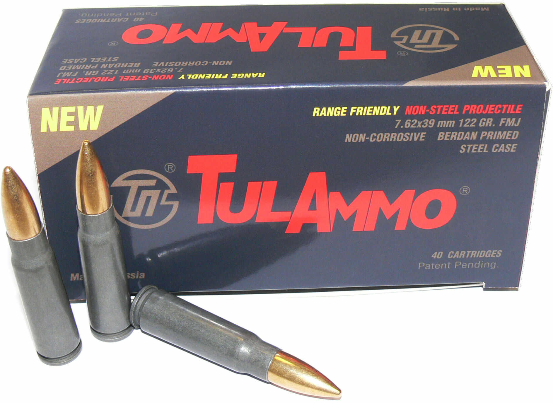 7.62X39mm 40 Rounds Ammunition Tula 122 Grain Full Metal Jacket