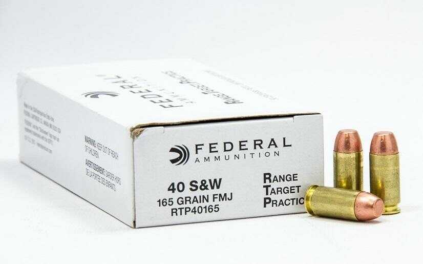 40 S&W 50 Rounds Ammunition Federal Cartridge 165 Grain Full Metal Jacket