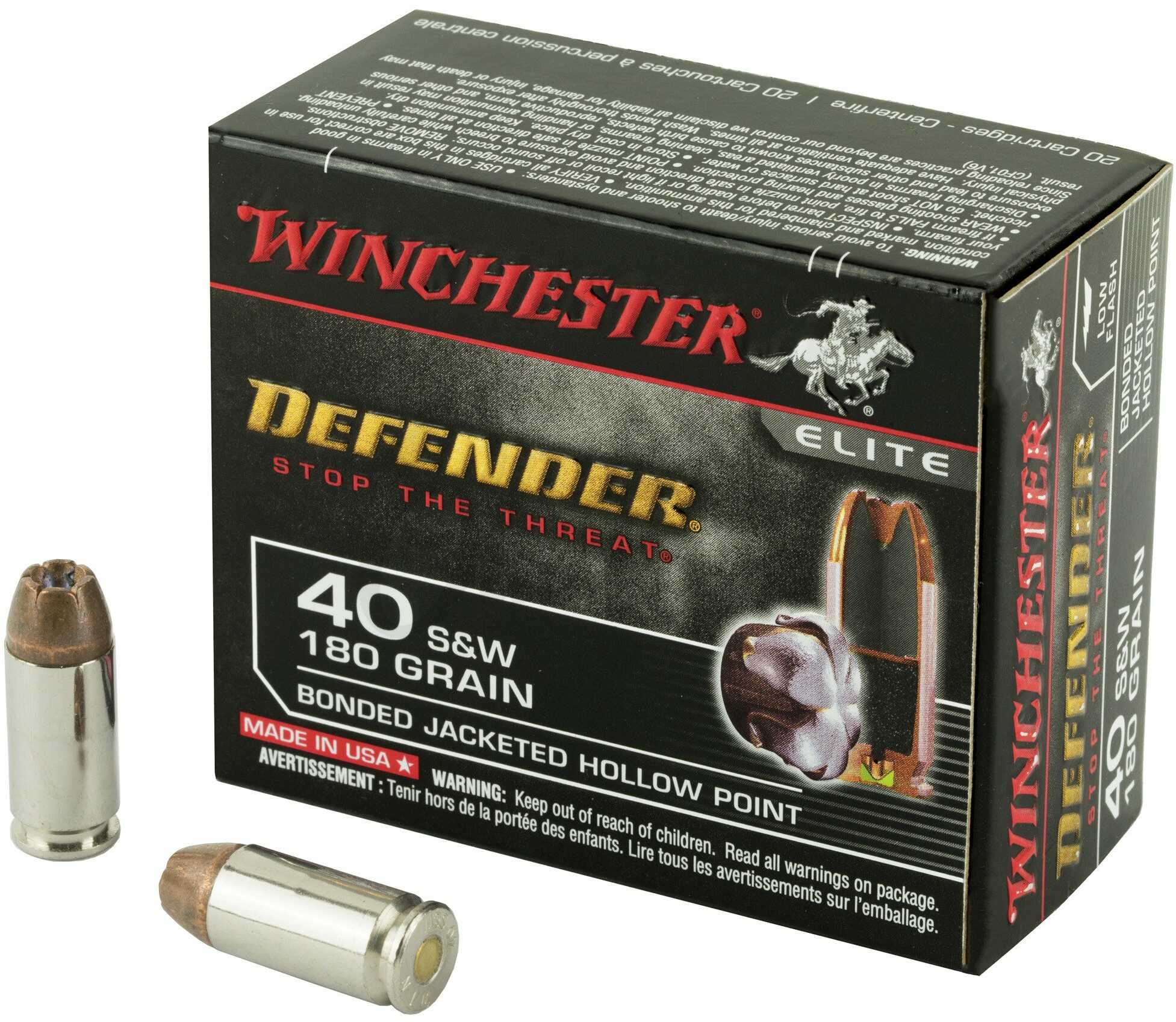 40 S&W 20 Rounds Ammunition Winchester 180 Grain Soft Point