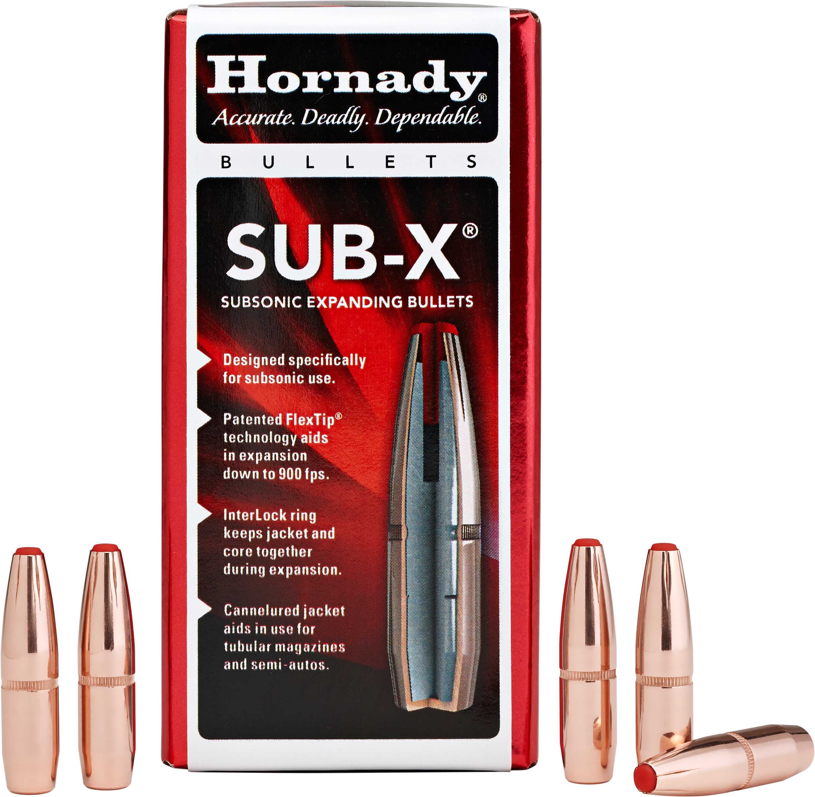 Hornady 30 Caliber .308 Diameter 190 Grain Sub-X 100 Count-img-1