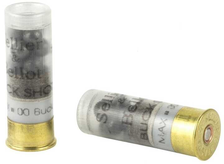 12 Gauge 25 Rounds Ammunition Sellier & Bellot 2 3/4" 9 Pellets Lead #00 Buck