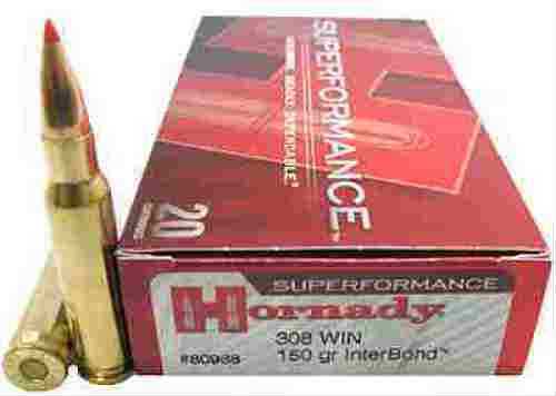 308 Winchester 20 Rounds Ammunition <span style="font-weight:bolder; ">Hornady</span> 150 Grain Soft Point