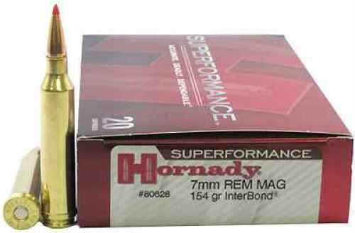 7mm Remington Magnum 20 Rounds Ammunition <span style="font-weight:bolder; ">Hornady</span> 154 Grain Ballistic Tip