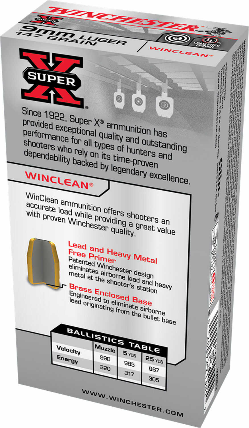 9mm Luger 50 Rounds Ammunition Winchester 147 Grain Soft Point