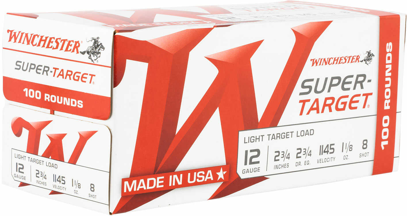 Winchester Ammo TRGT128Vp Super Target 12 Gauge 2.75" 1 1/8 Oz 8 Shot 100 Bx/ 2 Cs (Value Pack)