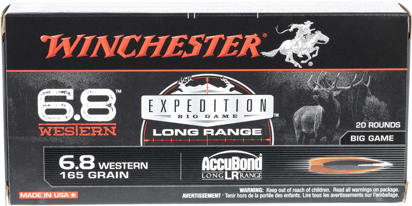 Winchester 6.8 Western 165 Gr AccuBond Ammo - 20 Rounds for Superior Accuracy