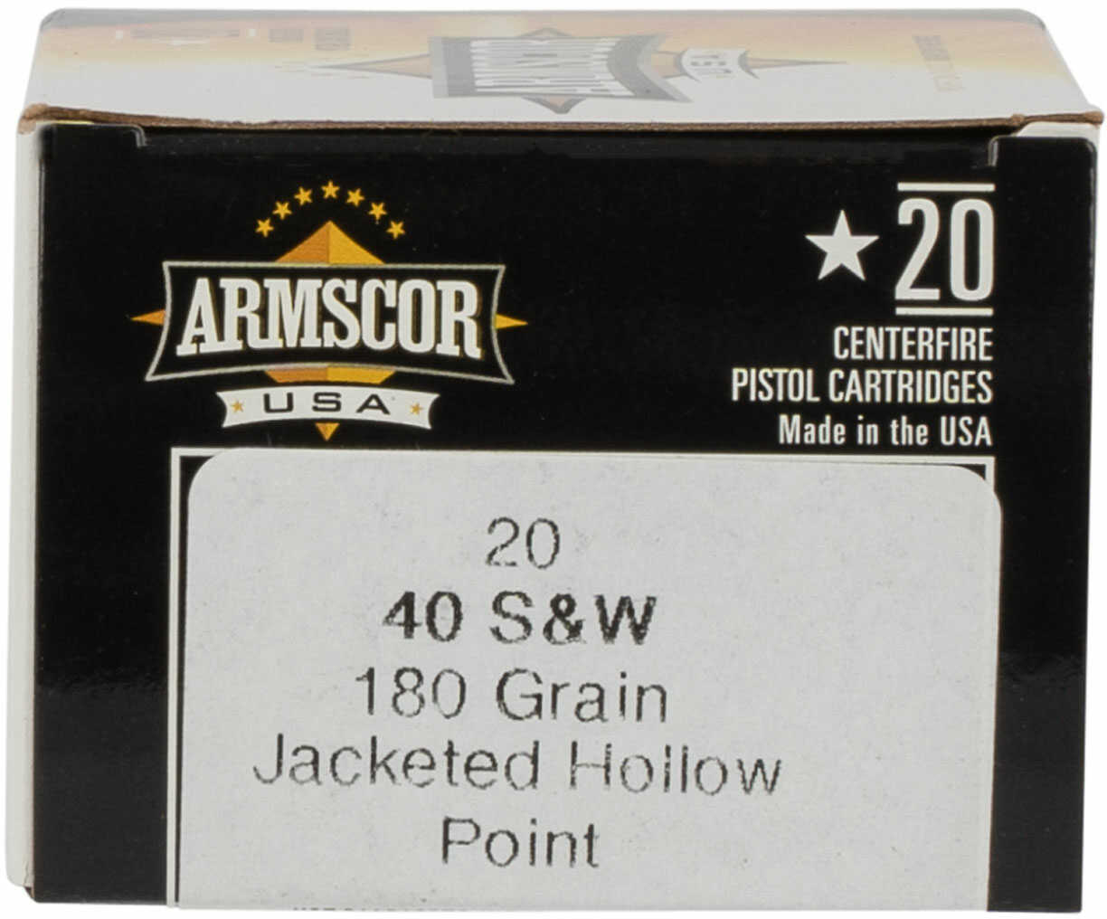 40 S&W 20 Rounds Ammunition Armscor Precision Inc 180 Grain Jacketed Hollow Point