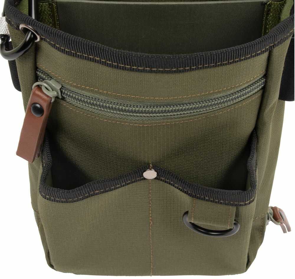 ALLEN TRIUMPH DOUBLE COMPARTMENT SHELL BAG OLIVE GREEN