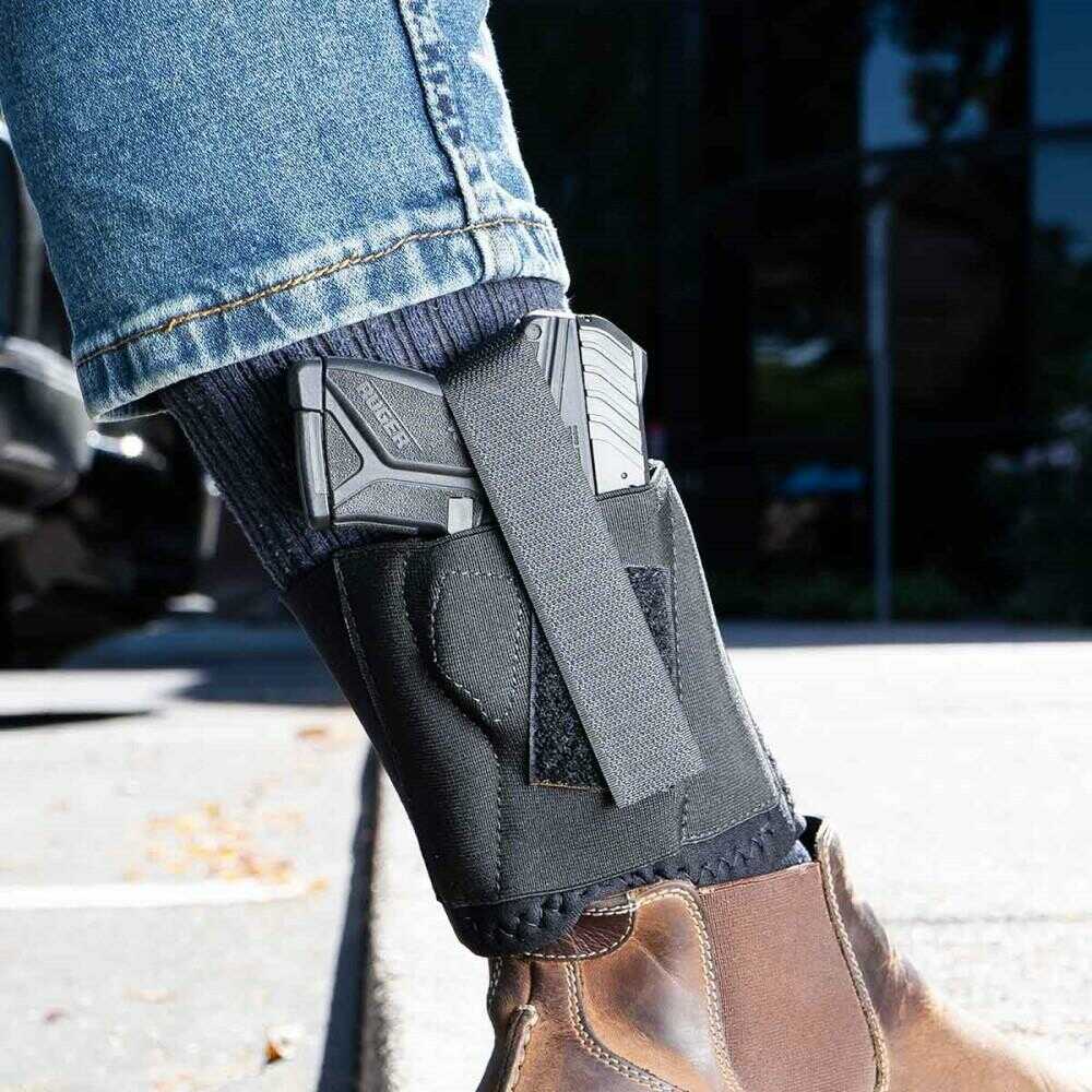 Galco Cop Ankle Band Holster Fits Semi Auto Pistols and Double Action Revolvers Right Hand Black CAB2L