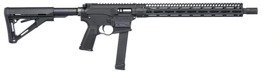 Troy Industries SOCC Carbine Semi-Automatic Rifle 9mm Luger 16" Barrel (1)-33Rd Magazine Polymer Stock Black Finish