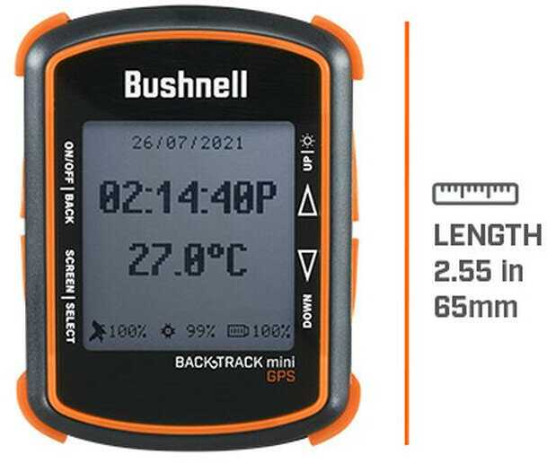 Bushnell GPSBTM Backtrack Mini GPS Black/Orange 2.25" Transflective Color TFT Display, Compatible W/ Bushnell Connect Ap