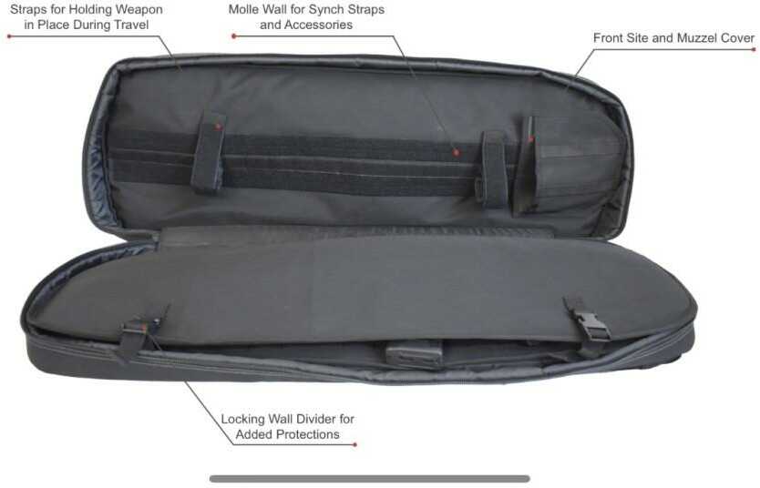 Advance Warrior Solutions Frame 36" Rifle Case With Backpack Strap Black Grey